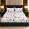 Porcelain Bloom 100% Cotton King Size Bedsheet Set (1 Bedsheet & 2 Pillow Covers)