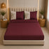 Italian Embroidery 3Pcs King Bedsheet Set (1 Bedsheet, 2 Pillow Covers), Bordeaux
