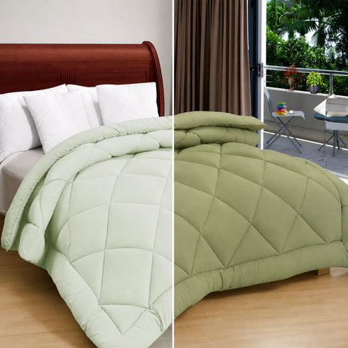 Reversible Double Bed Comforter | 150 GSM, Forest Calm