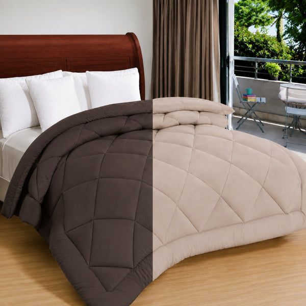 Reversible Double Bed Comforter | 150 GSM, Mocha Haven
