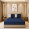 Italian Embroidery 3Pcs King Bedsheet Set (1 Bedsheet, 2 Pillow Covers), Blu Notte