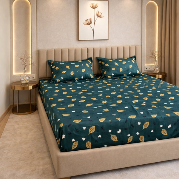 Cloud Soft Forest Dusk King Size Bedsheet Set (1 Bedsheet, 2 Pillow Covers)