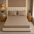 300TC Solid 100% Pure Cotton King Bedsheet Set (1 Bedsheet, 2 Pillow Covers), Mocha
