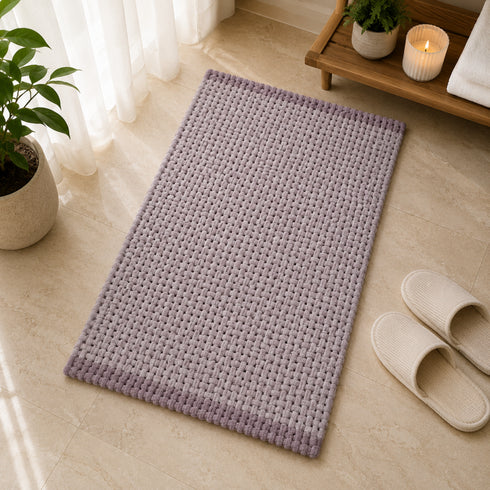 Woven Chenille Anti-Slip Floor Mat | Soft & Super Absorbent Bath Mat, Vintage Mauve