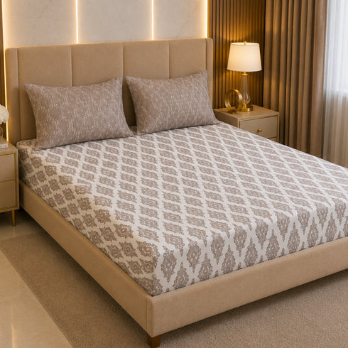 Pearl Heritage King Size Bedsheet Set (1 Bedsheet, 2 Pillow Covers)