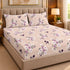 Lavender Charm 100% Cotton King Size Bedsheet Set (1 Bedsheet & 2 Pillow Covers)