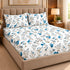 Blue Petal Muse 100% Cotton King Size Bedsheet Set (1 Bedsheet & 2 Pillow Covers)