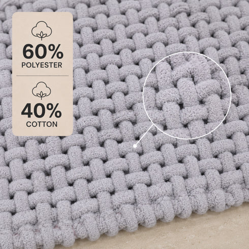 Woven Chenille Anti-Slip Floor Mat | Soft & Super Absorbent Bath Mat, Vintage Mauve