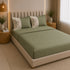 Italian Embroidery 3Pcs King Bedsheet Set (1 Bedsheet, 2 Pillow Covers), Verde Salvia