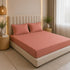 300TC Solid 100% Pure Cotton King Bedsheet Set (1 Bedsheet, 2 Pillow Covers), Dusty Rose