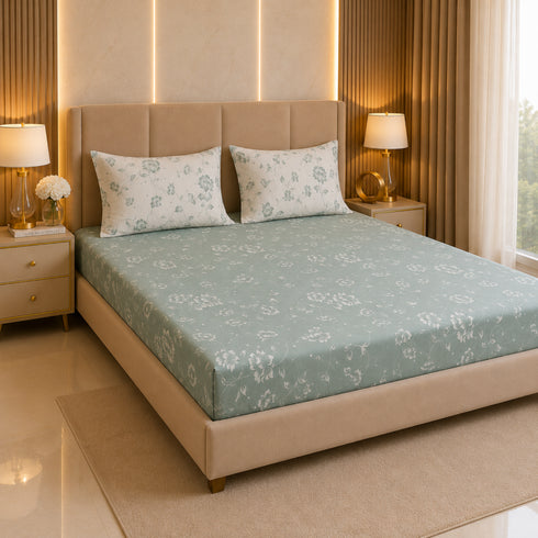 Petal Vine King Size Bedsheet Set (1 Bedsheet, 2 Pillow Covers)