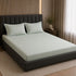 300TC Solid 100% Pure Cotton King Bedsheet Set (1 Bedsheet, 2 Pillow Covers), Olive