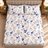 Porcelain Bloom 100% Cotton King Size Bedsheet Set (1 Bedsheet & 2 Pillow Covers)