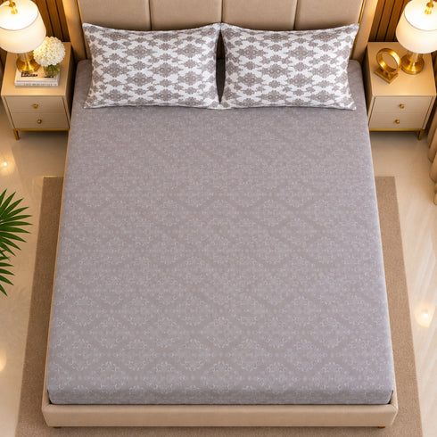 Persian Grace King Size Bedsheet Set (1 Bedsheet, 2 Pillow Covers)