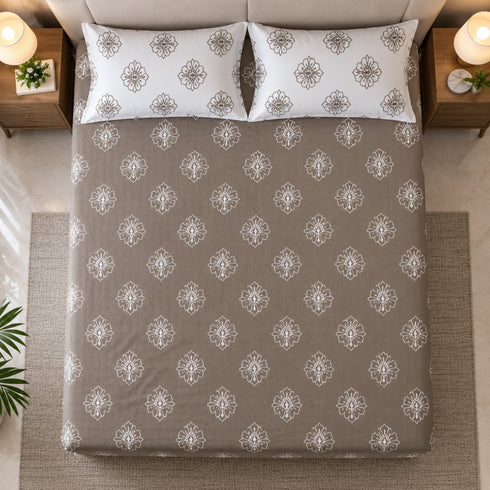 Meher King Size Bedsheet Set (1 Bedsheet, 2 Pillow Covers)