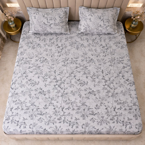 Silver Grove Double Bedsheet Set (1 Bedsheet, 2 Pillow Covers)