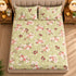 Sage Rosette 100% Cotton King Size Bedsheet Set (1 Bedsheet & 2 Pillow Covers)