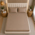 300TC Solid 100% Pure Cotton King Bedsheet Set (1 Bedsheet, 2 Pillow Covers), Mocha
