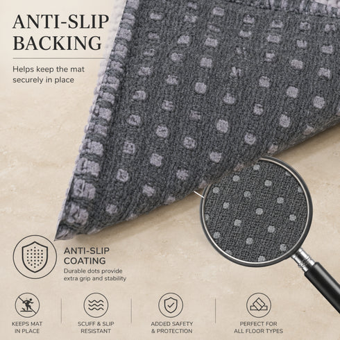 Woven Chenille Anti-Slip Floor Mat | Soft & Super Absorbent Bath Mat, Vintage Mauve