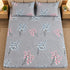 Silver Petals 3Pcs Double Bedsheet Set (1 Bedsheet & 2 Pillow Covers)