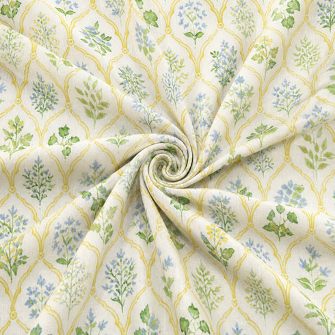 Cloud Soft Verdant Trellis King Size Bedsheet Set (1 Bedsheet, 2 Pillow Covers)