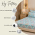 Cloud Soft Sky Blossom Floral King Size Bedsheet Set (1 Bedsheet, 2 Pillow Covers)