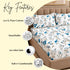 Blue Petal Muse 100% Cotton King Size Bedsheet Set (1 Bedsheet & 2 Pillow Covers)