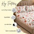Poppy Bloom 100% Cotton King Size Bedsheet Set (1 Bedsheet & 2 Pillow Covers)