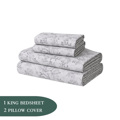 Silver Grove Double Bedsheet Set (1 Bedsheet, 2 Pillow Covers)