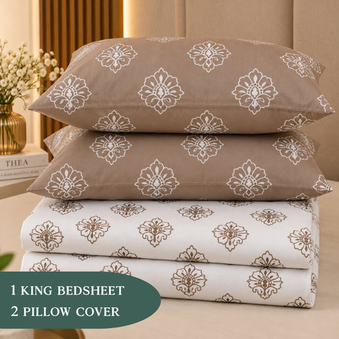 Gulnaar King Size Bedsheet Set (1 Bedsheet, 2 Pillow Covers)