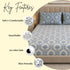 Blue Empress King Size Bedsheet Set (1 Bedsheet, 2 Pillow Covers)