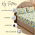 Jade Blossom 100% Cotton King Size Bedsheet Set (1 Bedsheet & 2 Pillow Covers)