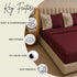 Italian Embroidery 3Pcs King Bedsheet Set (1 Bedsheet, 2 Pillow Covers), Bordeaux