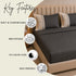 Italian Embroidery 3Pcs King Bedsheet Set (1 Bedsheet, 2 Pillow Covers), Grigio