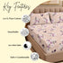 Lavender Charm 100% Cotton King Size Bedsheet Set (1 Bedsheet & 2 Pillow Covers)