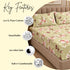 Sage Rosette 100% Cotton King Size Bedsheet Set (1 Bedsheet & 2 Pillow Covers)