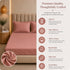 300TC Solid 100% Pure Cotton King Bedsheet Set (1 Bedsheet, 2 Pillow Covers), Dusty Rose