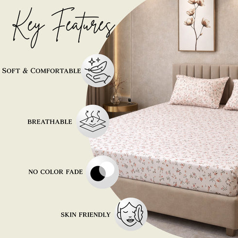 Petite Blossom Double Bedsheet Set (1 Bedsheet, 2 Pillow Covers)