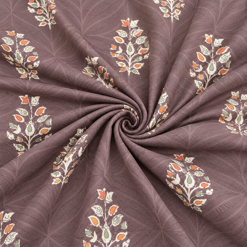 Wine Botanica 100% Cotton King Size Bedsheet Set (1 Bedsheet & 2 Pillow Covers)