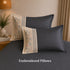 Italian Embroidery 3Pcs King Bedsheet Set (1 Bedsheet, 2 Pillow Covers), Grigio