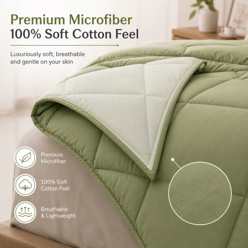 Reversible Double Bed Comforter | 150 GSM, Forest Calm