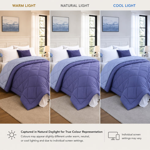 Reversible Double Bed Comforter | 150 GSM, Twilight Iris