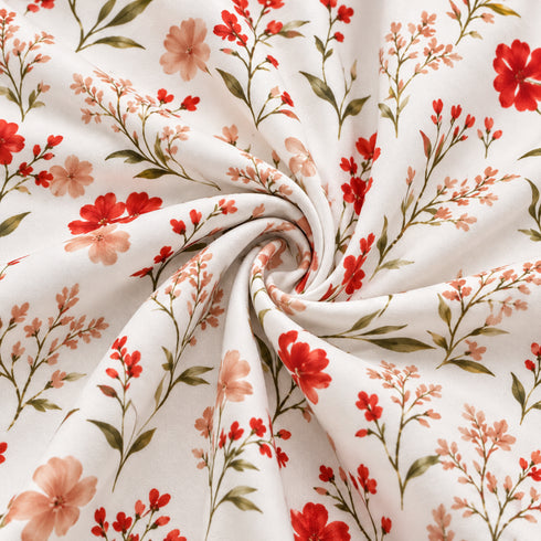 Poppy Bloom 100% Cotton King Size Bedsheet Set (1 Bedsheet & 2 Pillow Covers)