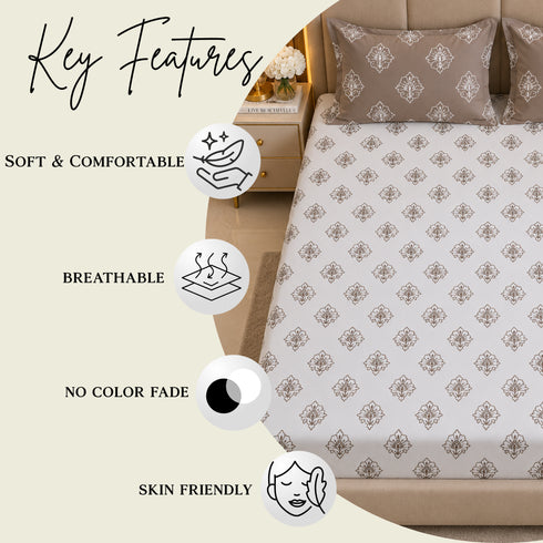 Gulnaar King Size Bedsheet Set (1 Bedsheet, 2 Pillow Covers)