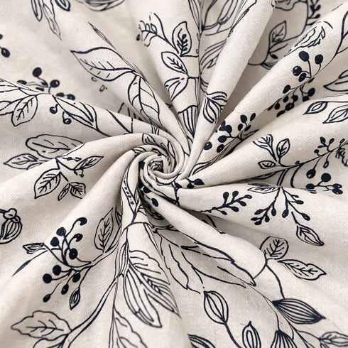 Ivory Botanica Double Bedsheet Set (1 Bedsheet, 2 Pillow Covers)