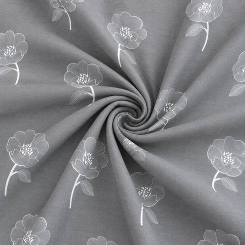 Ash Bloom King Size Bedsheet Set (1 Bedsheet, 2 Pillow Covers)
