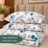 Blue Petal Muse 100% Cotton King Size Bedsheet Set (1 Bedsheet & 2 Pillow Covers)