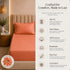 300TC Solid 100% Pure Cotton King Bedsheet Set (1 Bedsheet, 2 Pillow Covers), Sunset Apricot