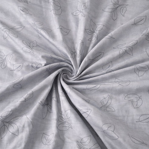 Slate Leaves Double Bedsheet Set (1 Bedsheet, 2 Pillow Covers)