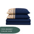 Italian Embroidery 3Pcs King Bedsheet Set (1 Bedsheet, 2 Pillow Covers), Blu Notte